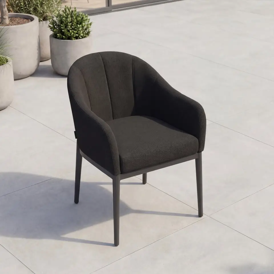 Duke 10-12 Seat Fabric Aluminium Dining Set - Extending Table with 10 Chairs