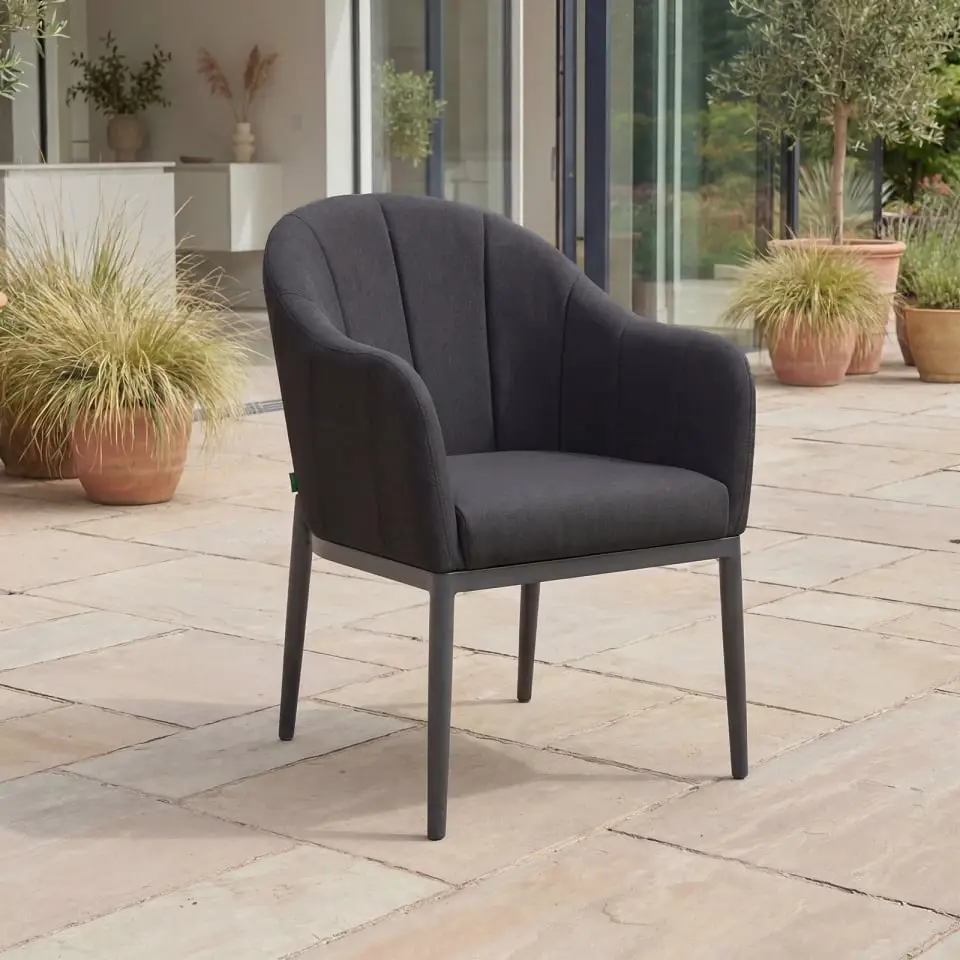 Duke 12 Seat Fabric Aluminium Dining Set - Extending Table with 12