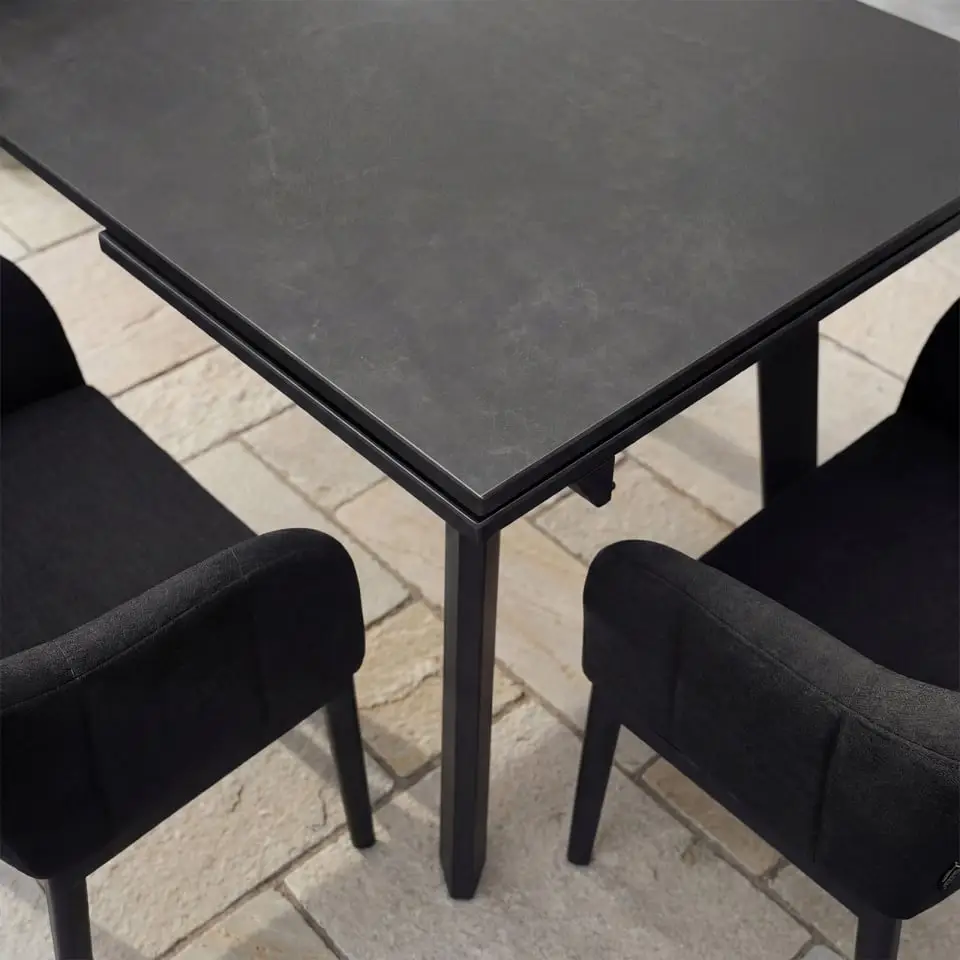 Duke 12 Seat Fabric Aluminium Dining Set - Extending Table with 12