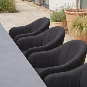 Duke 12 Seat Fabric Aluminium Dining Set - Extending Table with 12