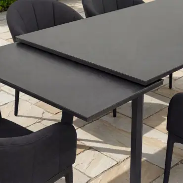 Duke 12 Seat Fabric Aluminium Dining Set - Extending Table with 12