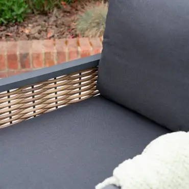 Caleb 3-Seater Outdoor Sofa Set with Rising Table & Bench – Grey