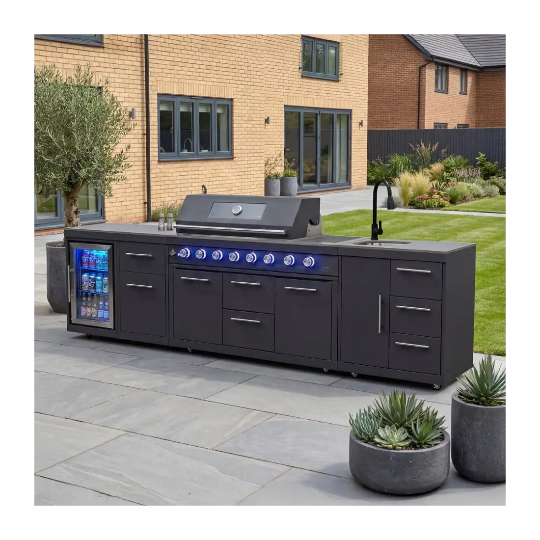 Riley Straight Outdoor Kitchen 6 Burner Gas BBQ Riley Straight Outdoor Kitchen 6 Burner Gas BBQ