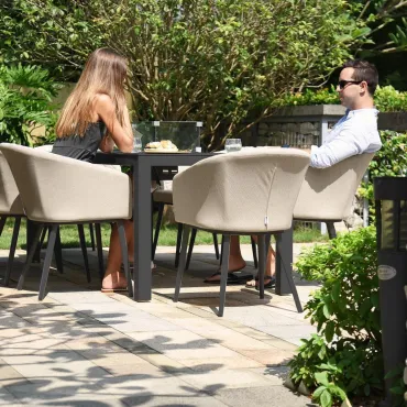 ambition 8 seat rectangular dining firepit  - 2