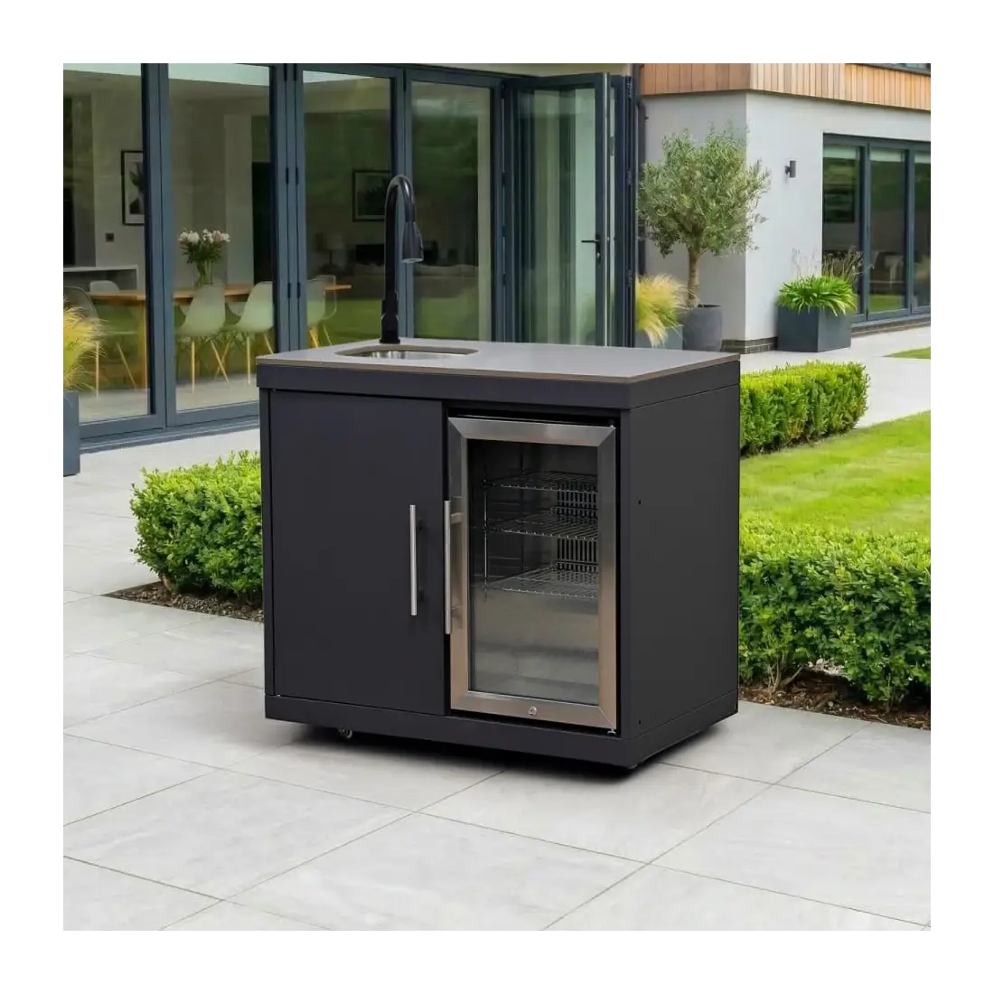 Riley Outdoor Kitchen Fridge & Cupboard - Sink & Tap Modular Unit