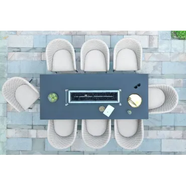 Ambition 8 seat rectangular dining firepit