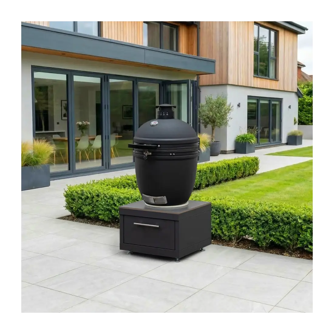Riley Straight K-Pro 22 Kamado Charcoal Barbecue - Integrated Drawer Unit