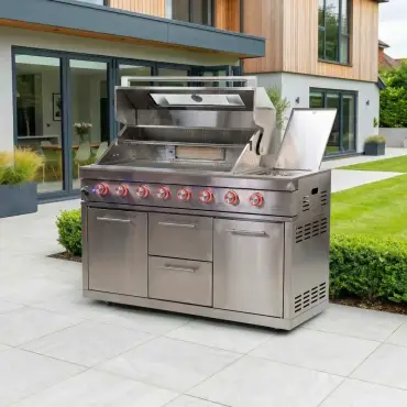 Stanley 6 Burner Gas BBQ - Integrated Side Burner Modular Unit
