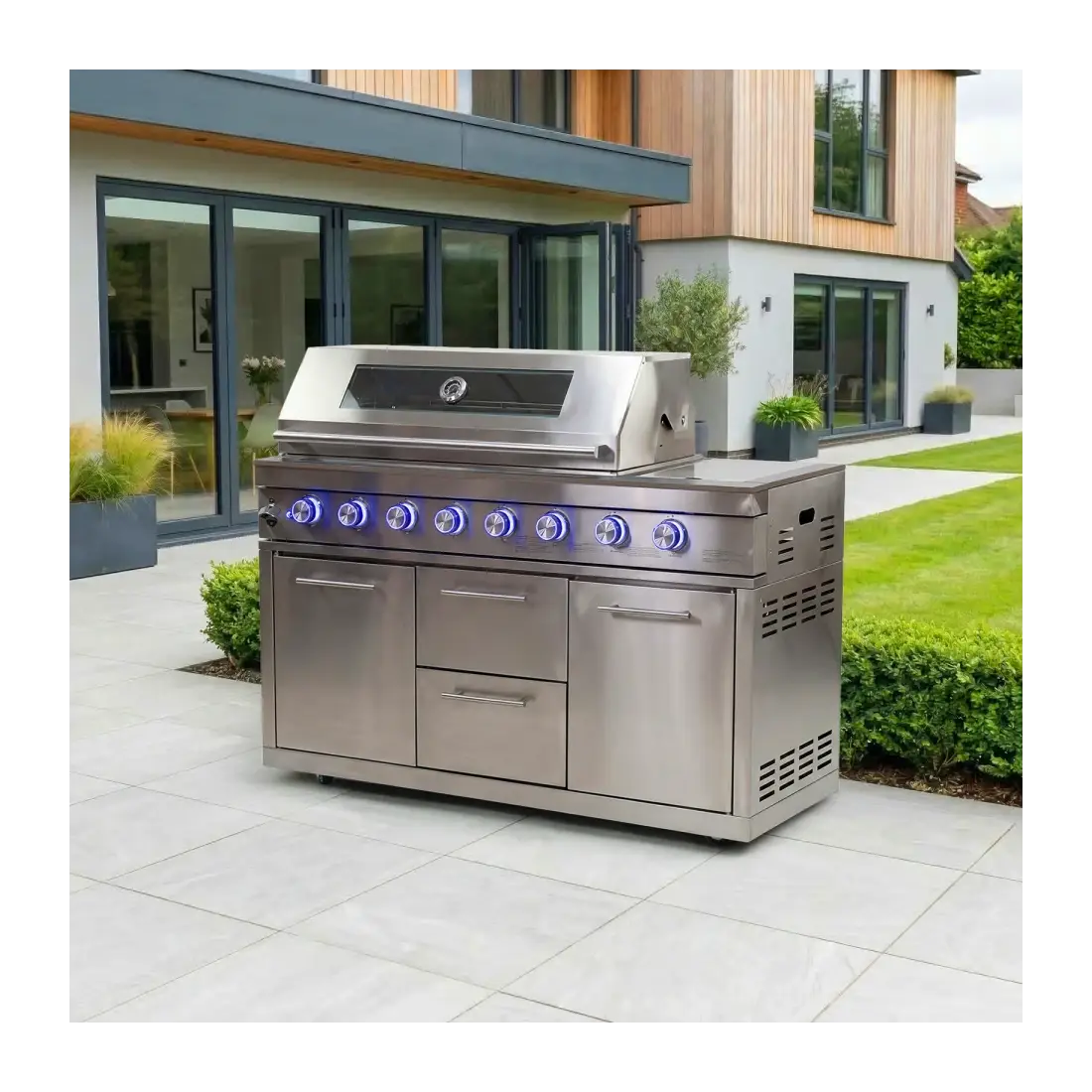 Stanley 6 Burner Gas BBQ - Integrated Side Burner Modular Unit Stanley 6 Burner Gas BBQ - Integrated Side Burner Modular Unit