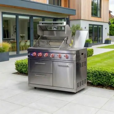 Stanley 4 Burner Gas BBQ - Integrated Side Burner Modular Unit