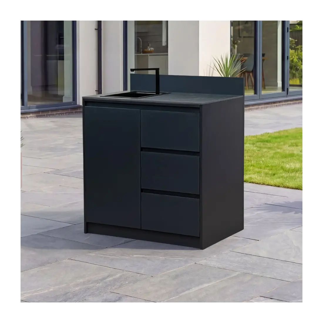 Oakley Cupboard - Triple Drawer with Sink & Foldable Tap Modular Unit Oakley Cupboard - Triple Drawer with Sink & Foldable Tap Modular Unit