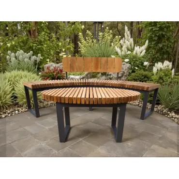 Mandalay Curved 4 Bench Set | Certified Teak