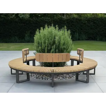 Mandalay Curved 4 Bench Set | Certified Teak
