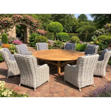 Fiji 8 Chair Dining Set - With Malvern 2.1M