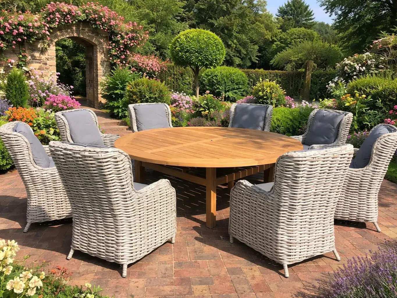 Fiji 8 Chair Dining Set - With Malvern 2.1M