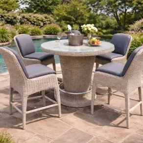 Luxor garden rattan furniture round bar-set meteor range