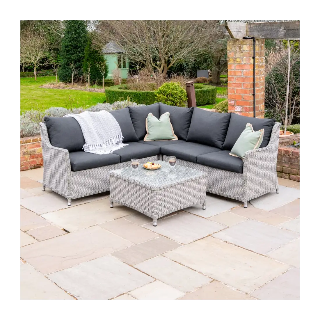 Talia Rattan Corner Sofa Lounging Set