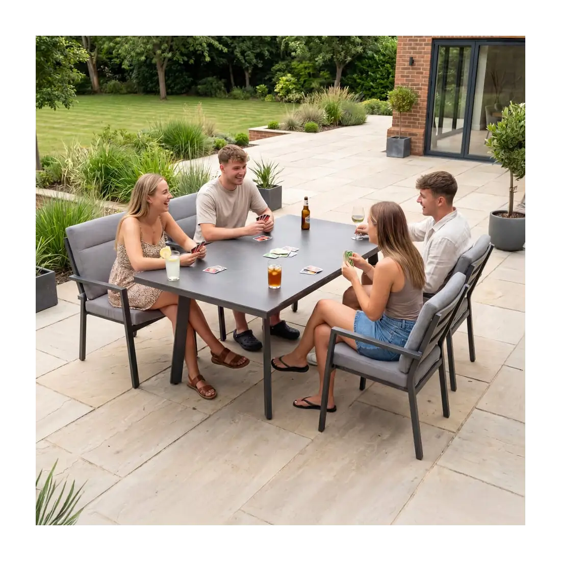 Vogue 4 Seat Aluminium Dining Set - Rectangular Extending Table with 4 Chairs Vogue 4 Seat Aluminium Dining Set - Rectangular Extending Table with 4 Chairs