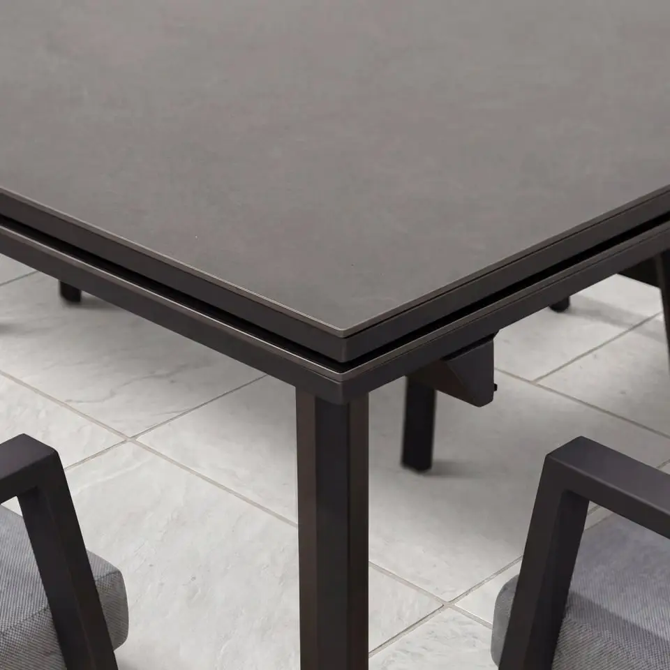 Vogue 4 Seat Aluminium Dining Set - Rectangular Extending Table with 4 Chairs