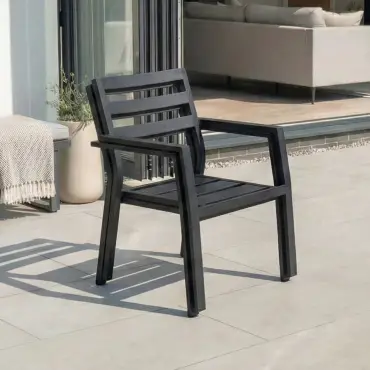 Vogue 6 Seat Aluminium Dining Set - Rectangular Extending Table with 6 Chairs