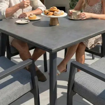 Vogue 4 Seat Aluminium Dining Set - Square Table