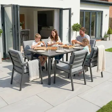 Vogue 6 Seat Aluminium Dining Set - Rectangular Table