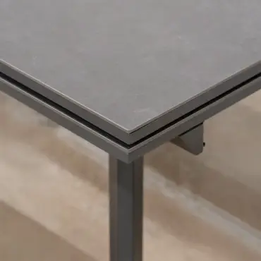 Leah 6-12 Seat Aluminium Dining Set - Rectangular Extending Table with 6 Chairs