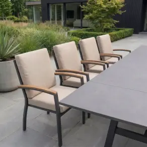 Leah 10-12 Seat Aluminium Dining Set - Rectangular Extending Table with 10 Chairs