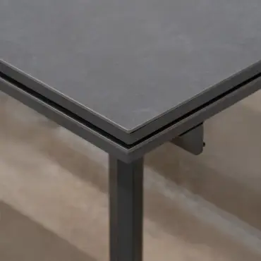 Leah 4-10 Seat Aluminium Dining Set - Rectangular Extending Table with 6 Chairs