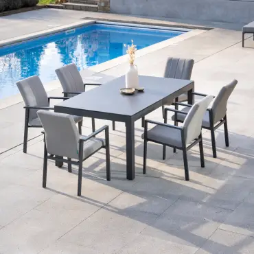 Ralph 6 Seat Fabric Aluminium Dining