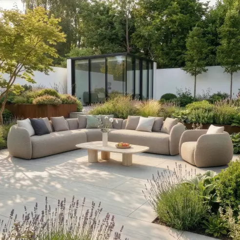 Fabric Monte Carlo Large Corner Sofa Set with Armchair