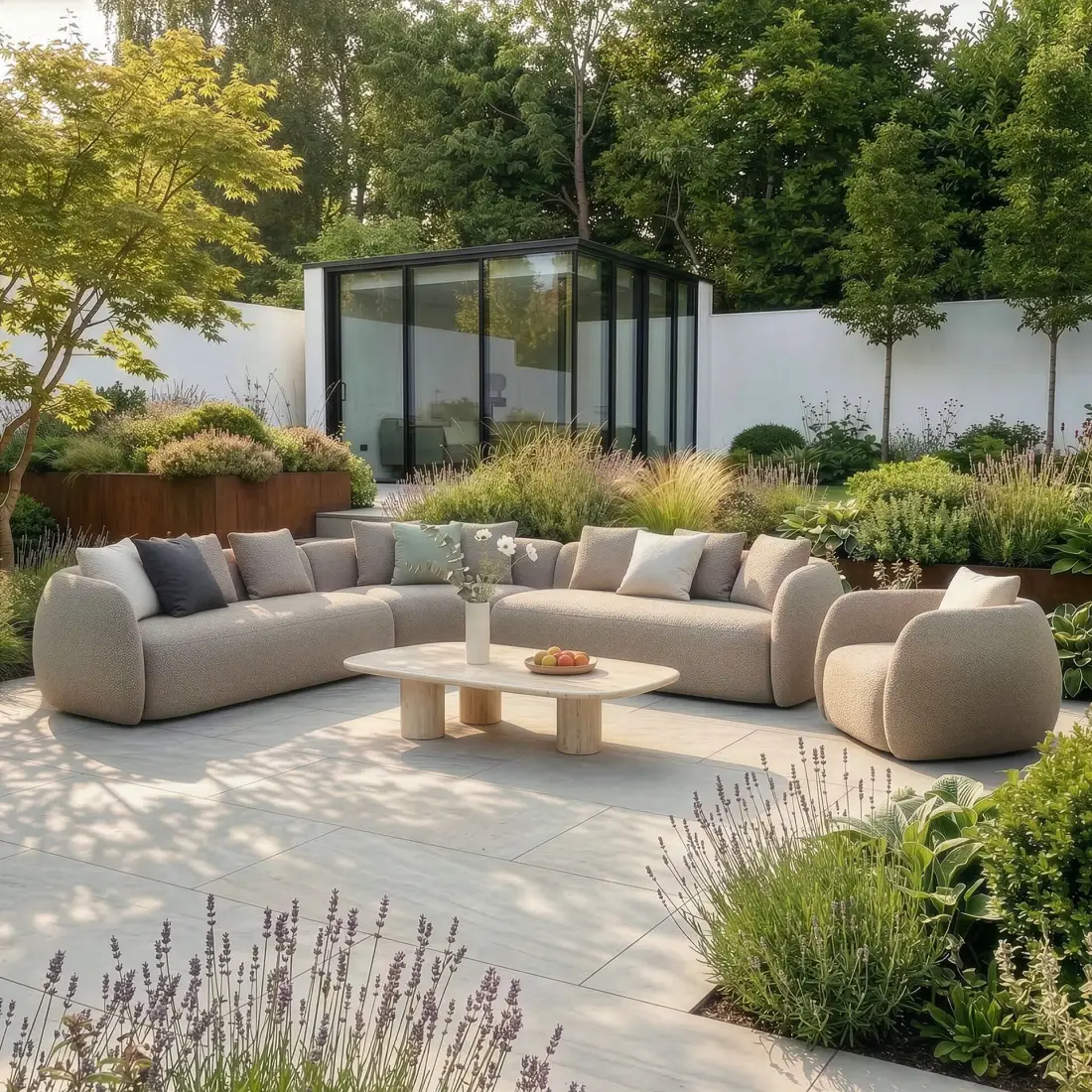 Fabric Monte Carlo Large Corner Sofa Set with Armchair