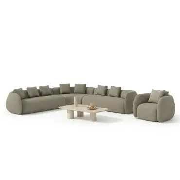 Fabric Monte Carlo Large Corner Sofa Set with Armchair