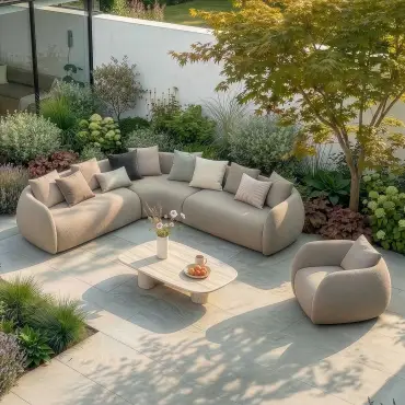 Fabric Monte Carlo Small Corner Sofa Set with Armchair