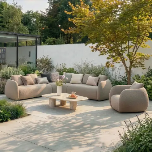 Fabric Monte Carlo Small Corner Sofa Set with Armchair