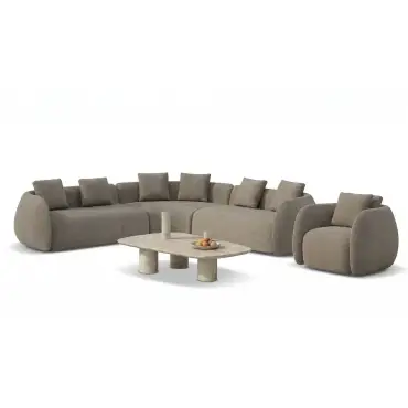 Fabric Monte Carlo Small Corner Sofa Set with Armchair