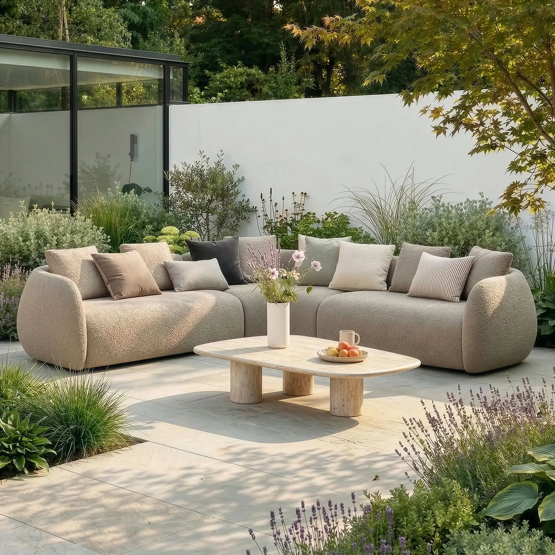 Fabric Monte Carlo Small Corner Sofa Set