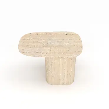 Monte Carlo Small Side Table in Travertine