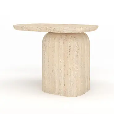 Monte Carlo Small Side Table in Travertine