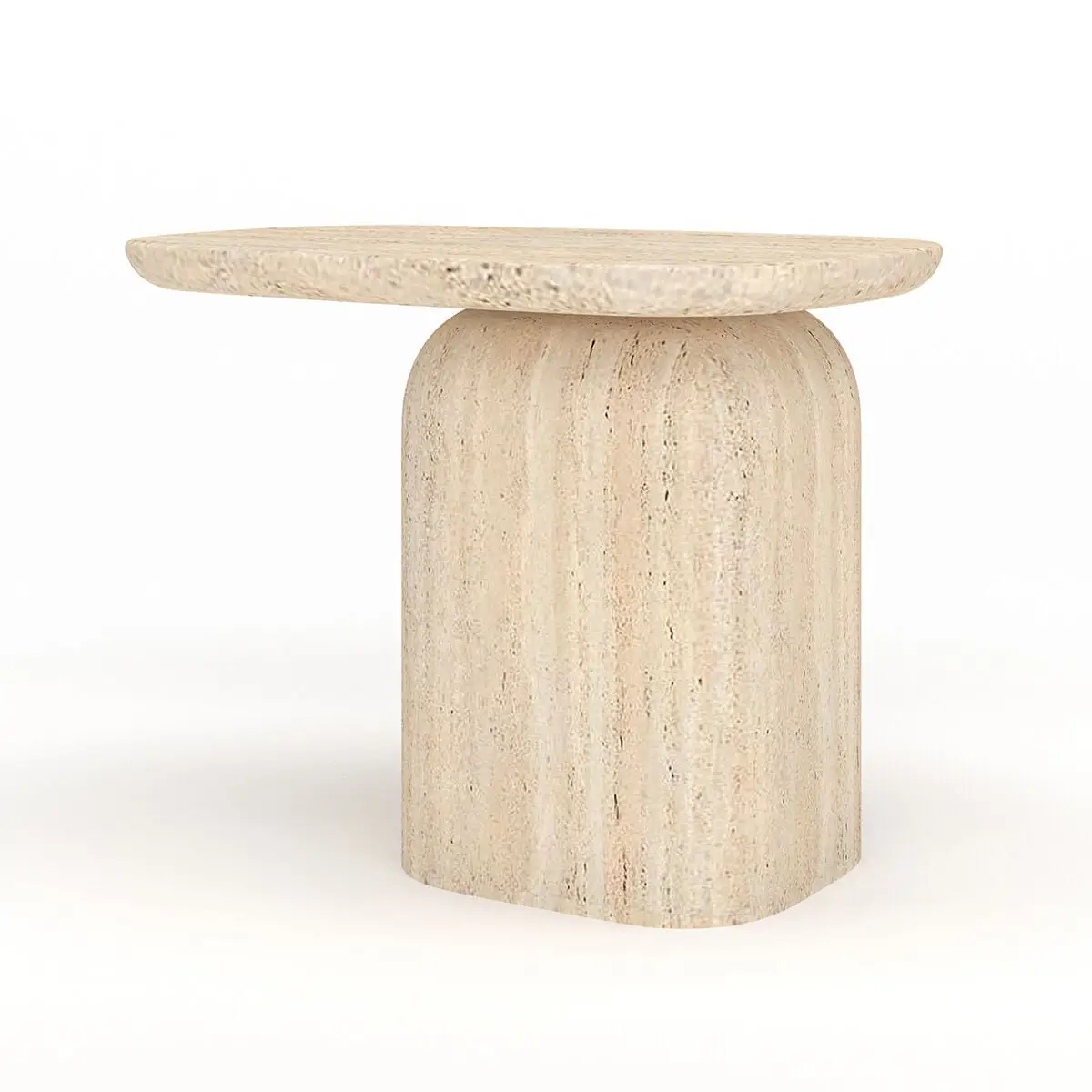 Monte Carlo Small Side Table in Travertine