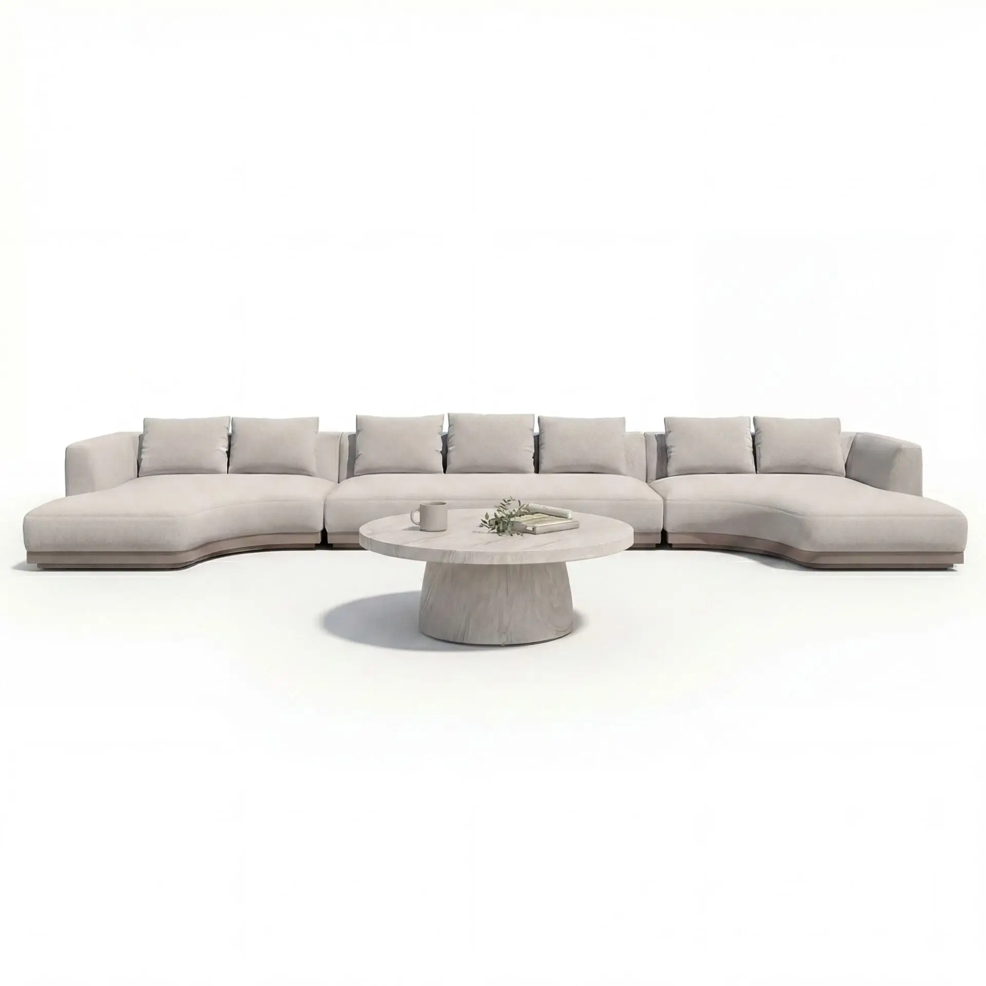 Fabric Lyon Large U Shape Sofa Set with Round Table