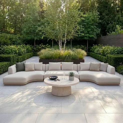 Fabric Lyon Small U Shape Sofa Set with Round Table Fabric Lyon Small U Shape Sofa Set with Round Table