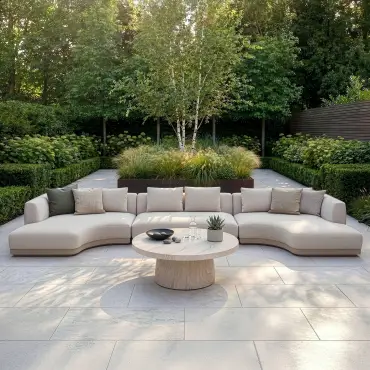 Fabric Lyon Small U Shape Sofa Set with Round Table