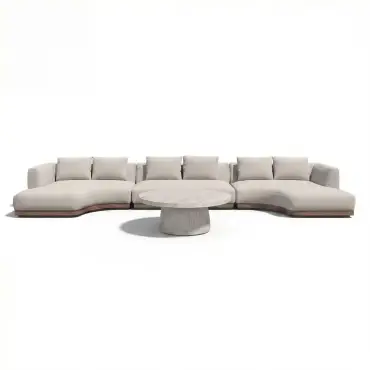 Fabric Lyon Small U Shape Sofa Set with Round Table