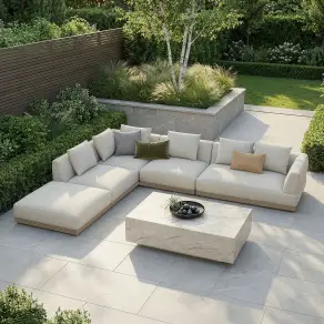 Fabric Lyon Left-Handed Large Corner Sofa Set