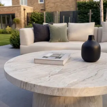 Fabric Lyon Large Corner Sofa Set with Round Table