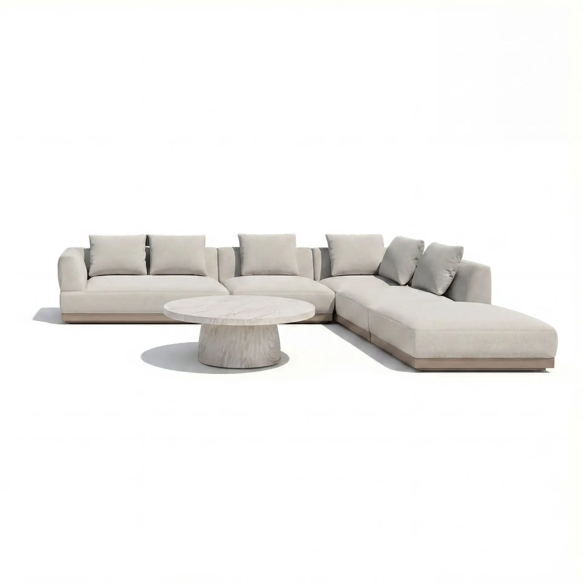 Fabric Lyon Large Corner Sofa Set with Round Table