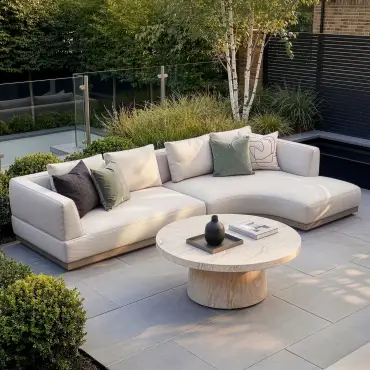 Fabric Lyon Small Corner Sofa Set with Round Table