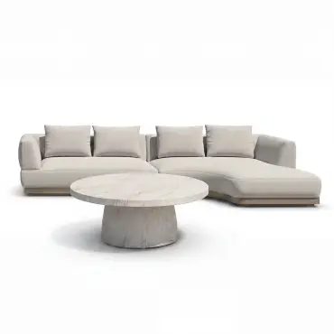 Fabric Lyon Small Corner Sofa Set with Round Table