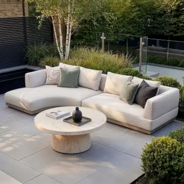 Fabric Lyon Left-Handed Small Corner Sofa Set with Round Table